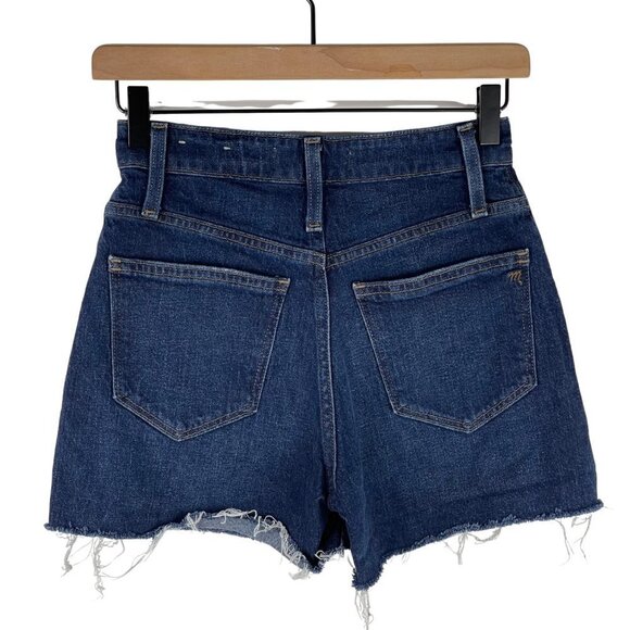 Madewell Curvy High Rise Denim Shorts 24  Raw Hem Canterdale Wash Blue - Picture 3 of 7